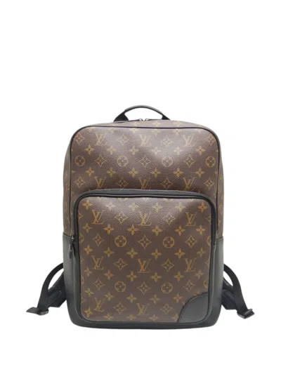 Pre-owned Louis Vuitton 2020 Monogram Macassar Dean Backpack In Brown
