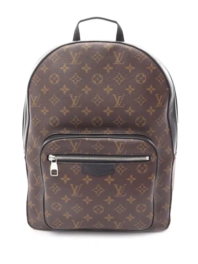 Pre-owned Louis Vuitton 2020 Monogram Macassar Josh Backpack In Black