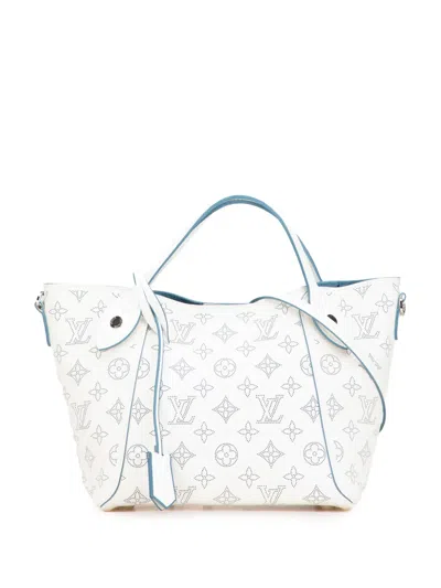 Pre-owned Louis Vuitton 2020 Monogram Mahina Hina Pm Satchel In White