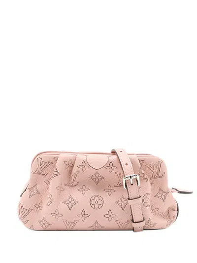 Pre-owned Louis Vuitton 2020 Monogram Mahina Scala Mini Pouch Crossbody Bag In Pink