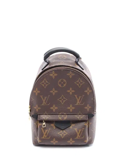 Pre-owned Louis Vuitton 2020 Monogram Mini Palm Springs Backpack In Brown