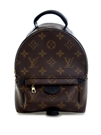 Pre-owned Louis Vuitton 2020 Monogram Mini Palm Springs Backpack In Brown