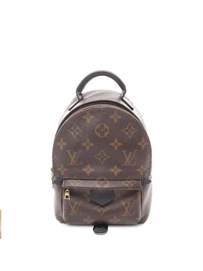 Pre-owned Louis Vuitton 2020 Monogram Mini Palm Springs Backpack In Brown