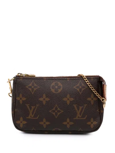 Pre-owned Louis Vuitton 2020 Monogram Mini Pochette Accessoires Handbag In Brown
