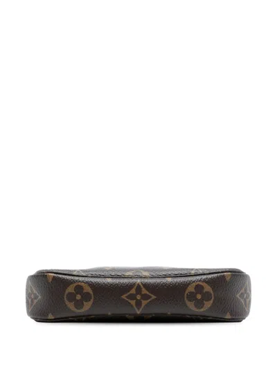 Pre-owned Louis Vuitton 2020 Monogram Mini Pochette Accessoires Handbag In Brown