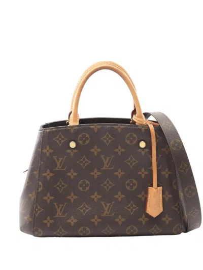 Pre-owned Louis Vuitton 2020 Monogram Montaigne Bb Satchel In Brown