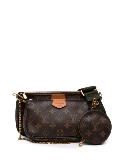 Pre-owned Louis Vuitton 2020 Monogram Multi Pochette Accessoires Satchel In Brown