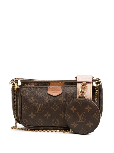 Pre-owned Louis Vuitton 2020 Monogram Multi Pochette Accessoires Satchel In Brown