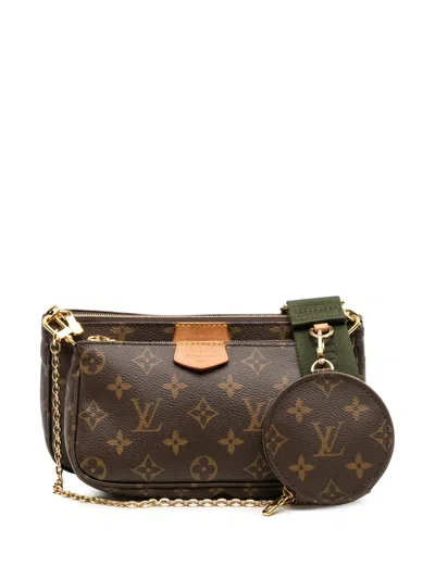 Pre-owned Louis Vuitton 2020 Monogram Multi Pochette Accessoires Satchel In Brown
