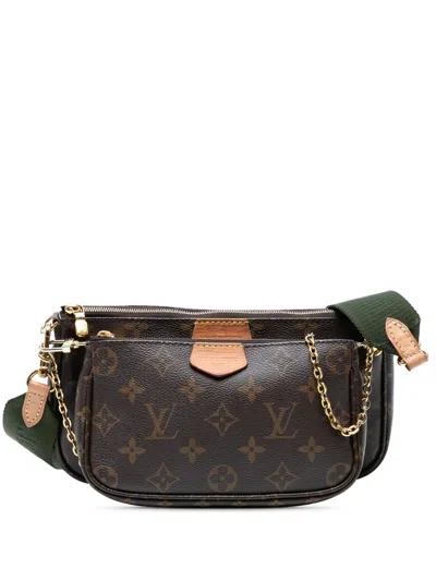 Pre-owned Louis Vuitton 2020 Monogram Multi Pochette Accessoires Satchel In Brown