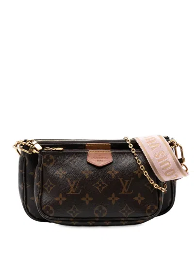 Pre-owned Louis Vuitton 2020 Monogram Multi Pochette Accessoires Satchel In Brown