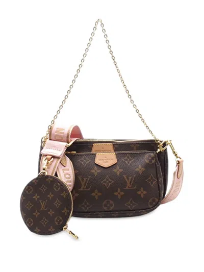 Pre-owned Louis Vuitton 2020 Monogram Multi Pochette Accessoires Satchel In Brown