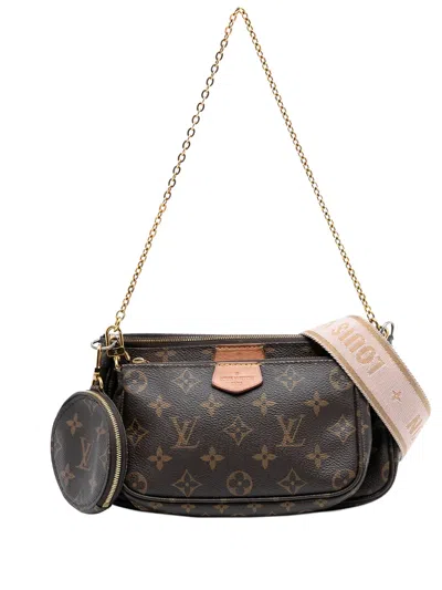 Pre-owned Louis Vuitton 2020 Monogram Multi Pochette Accessoires Satchel In Brown