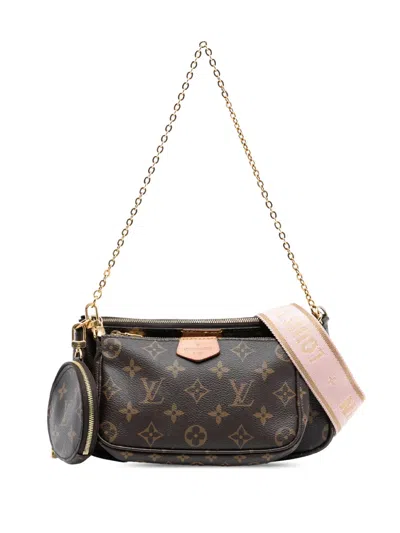 Pre-owned Louis Vuitton 2020 Monogram Multi Pochette Accessoires Satchel In Brown