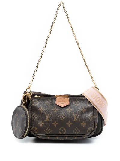 Pre-owned Louis Vuitton 2020 Monogram Multi Pochette Accessoires Satchel In Brown