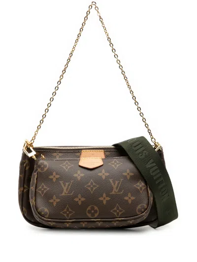 Pre-owned Louis Vuitton 2020 Monogram Multi Pochette Accessoires Satchel In Brown