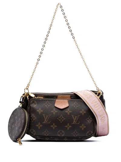 Pre-owned Louis Vuitton 2020 Monogram Multi Pochette Accessoires Satchel In Brown
