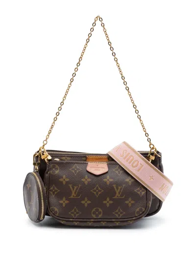 Pre-owned Louis Vuitton 2020 Monogram Multi Pochette Accessoires Satchel In Brown