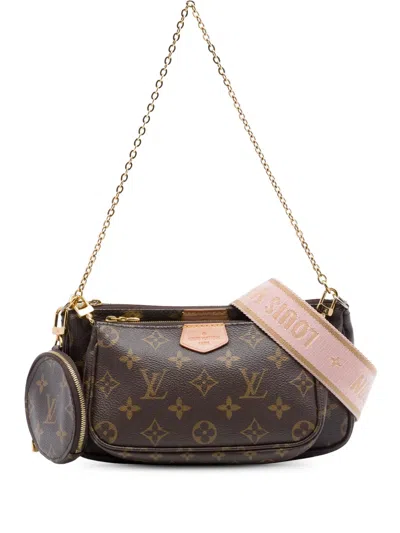 Pre-owned Louis Vuitton 2020 Monogram Multi Pochette Accessoires Satchel In Brown