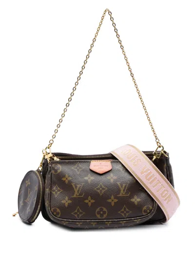 Pre-owned Louis Vuitton 2020 Monogram Multi Pochette Accessoires Satchel In Brown