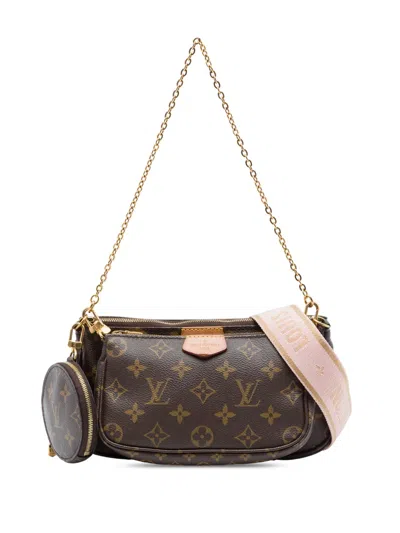 Pre-owned Louis Vuitton 2020 Monogram Multi Pochette Accessoires Satchel In Brown