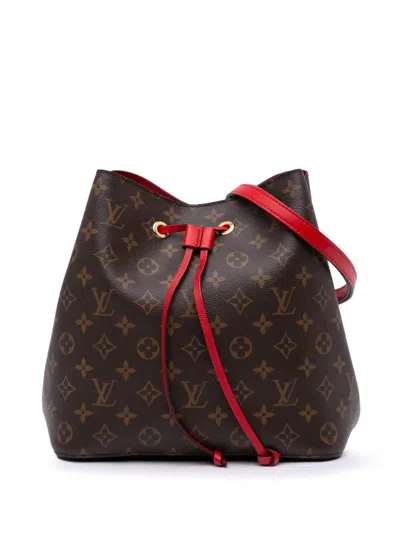 Pre-owned Louis Vuitton 2020 Monogram Neonoe Mm Bucket Bag In Brown
