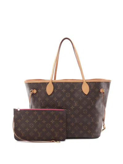 Pre-owned Louis Vuitton 2020 Monogram Neverfull Mm Tote Bag In Brown