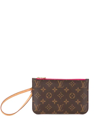 Pre-owned Louis Vuitton 2020 Monogram Neverfull Pouch In Brown