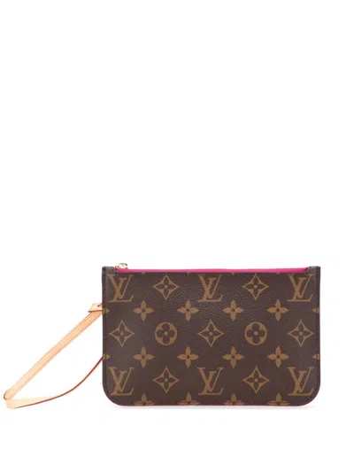 Pre-owned Louis Vuitton 2020 Monogram Neverfull Pouch In Brown