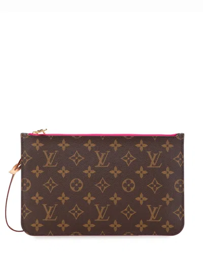 Pre-owned Louis Vuitton 2020 Monogram Neverfull Pouch In Brown