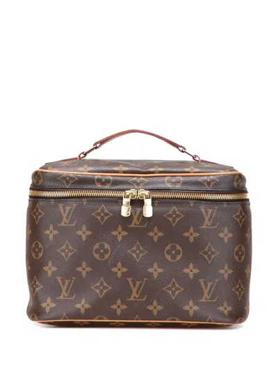 Pre-owned Louis Vuitton 2020 Monogram Nice Bb Case Vanity Bag In Brown