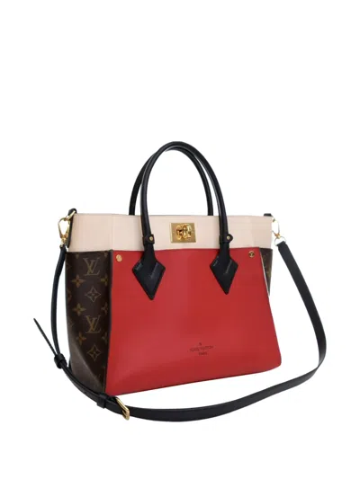 Pre-owned Louis Vuitton 2020 Monogram On My Side Mm Satchel In Red