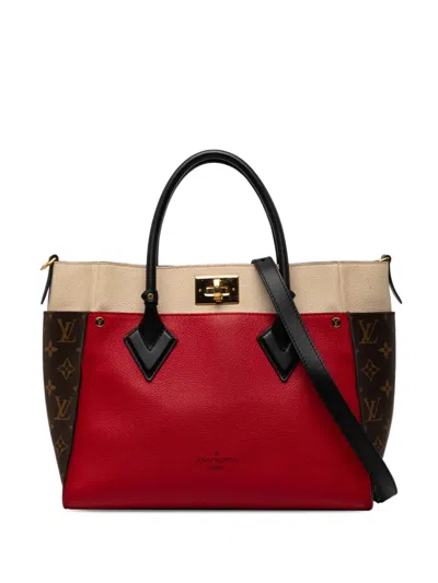 Pre-owned Louis Vuitton 2020 Monogram On My Side Mm Satchel In Red
