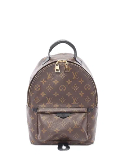 Pre-owned Louis Vuitton 2020 Monogram Palm Springs Pm Backpack In Brown