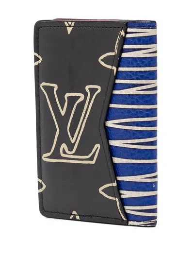 Pre-owned Louis Vuitton 2020 Monogram Patchwork Pocket Organizer Card Holder In Brown