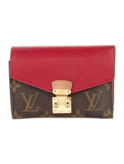 Pre-owned Louis Vuitton 2020 Monogram Pattern Pallas Compact Wallet In Brown