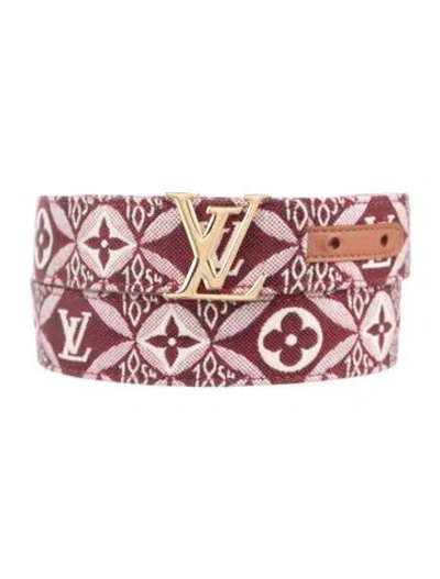 Pre-owned Louis Vuitton 2020 Monogram Pattern Waist Belt In Red