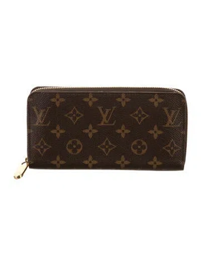 Pre-owned Louis Vuitton 2020 Monogram Pattern Zippy Wallet In Brown