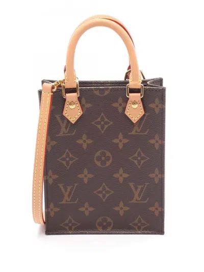 Pre-owned Louis Vuitton 2020 Monogram Petit Sac Plat Satchel In Brown