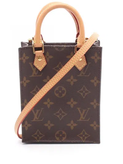 Pre-owned Louis Vuitton 2020 Monogram Petit Sac Plat Satchel In Brown