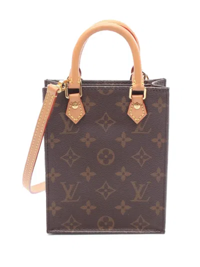 Pre-owned Louis Vuitton 2020 Monogram Petit Sac Plat Satchel In Brown