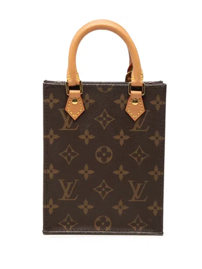 Pre-owned Louis Vuitton 2020 Monogram Petit Sac Plat Satchel In Brown