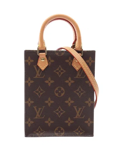 Pre-owned Louis Vuitton 2020 Monogram Petit Sac Plat Satchel In Brown