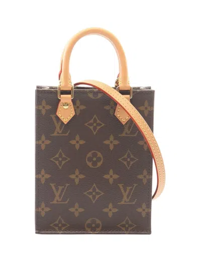 Pre-owned Louis Vuitton 2020 Monogram Petit Sac Plat Satchel In Brown