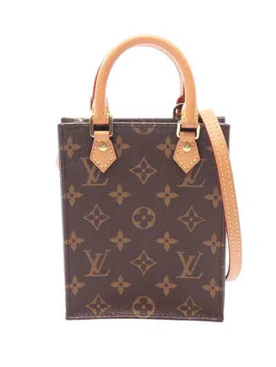 Pre-owned Louis Vuitton 2020 Monogram Petit Sac Plat Satchel In Brown
