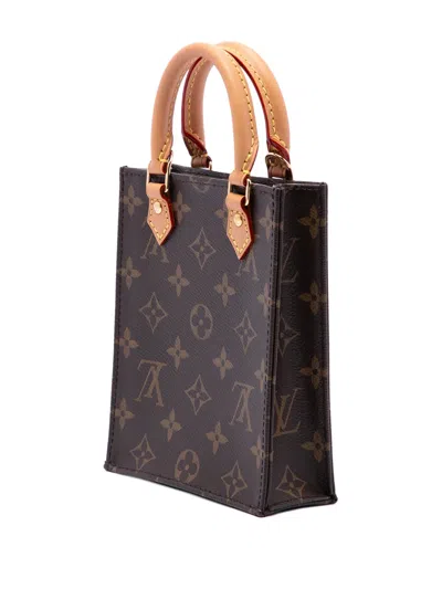 Pre-owned Louis Vuitton 2020 Monogram Petit Sac Plat Satchel In Brown