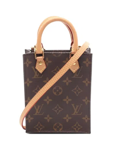 Pre-owned Louis Vuitton 2020 Monogram Petit Sac Plat Tote Bag In Brown