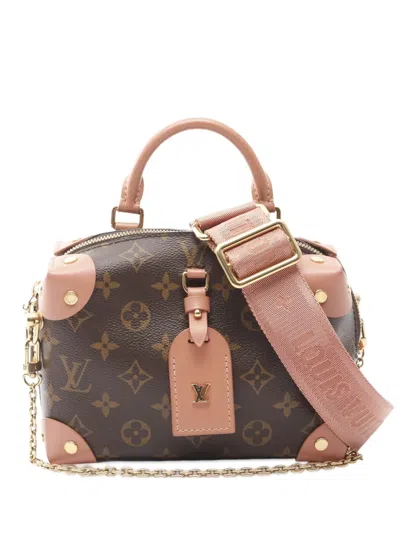 Pre-owned Louis Vuitton 2020 Monogram Petite Malle Souple Satchel In Brown