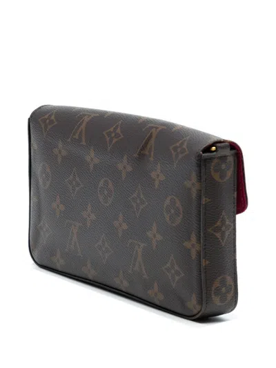 Pre-owned Louis Vuitton 2020 Monogram Pochette Felicie Crossbody Bag In Brown
