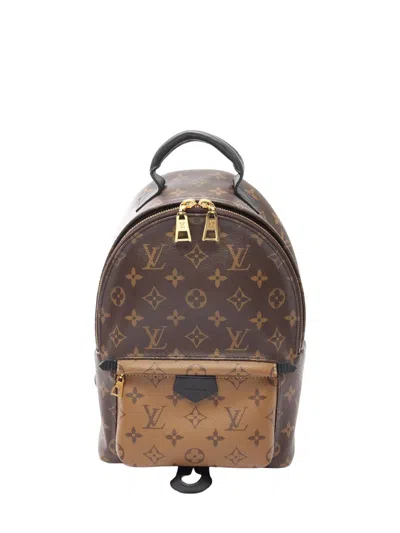 Pre-owned Louis Vuitton 2020 Monogram Reverse Palm Springs Pm Backpack In Brown